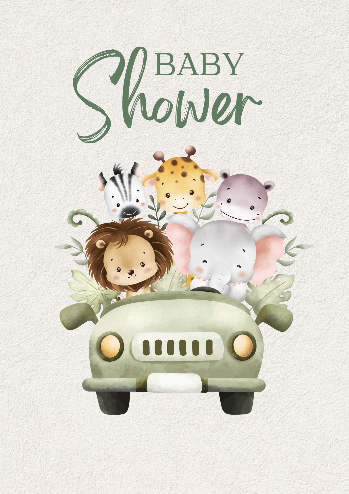 Kit imprime en Casa - Baby shower Selva